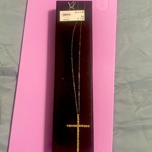 Japan Setting cross necklace with diamonds in 18k white gold